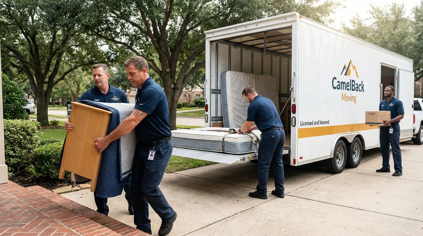 Crew loading residential truck for cross-state move from Eupora, MS