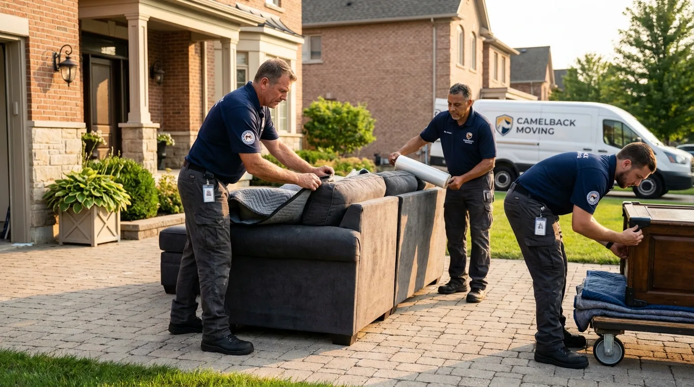 Large estate moving crew wrapping furniture in Eupora, MS